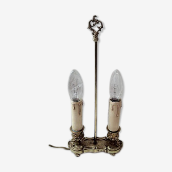 double bronze candlestick, electrified