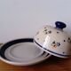 Hand-painted ceramic bell butter dish. Poland