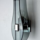 Black Veca wall lamp, cut Murano glass, Italy, 1970