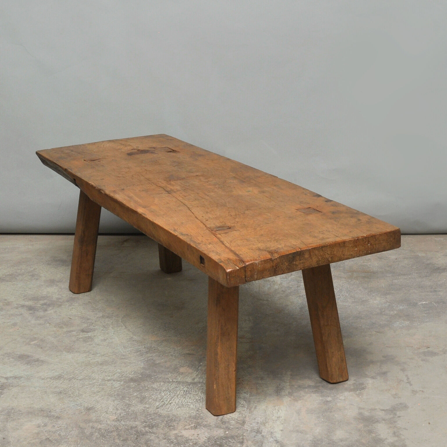 Vintage Oak Butcher's Block Coffee Table/Bench, 1930 s