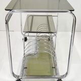 Vintage HIFI furniture 1970 chrome & glass