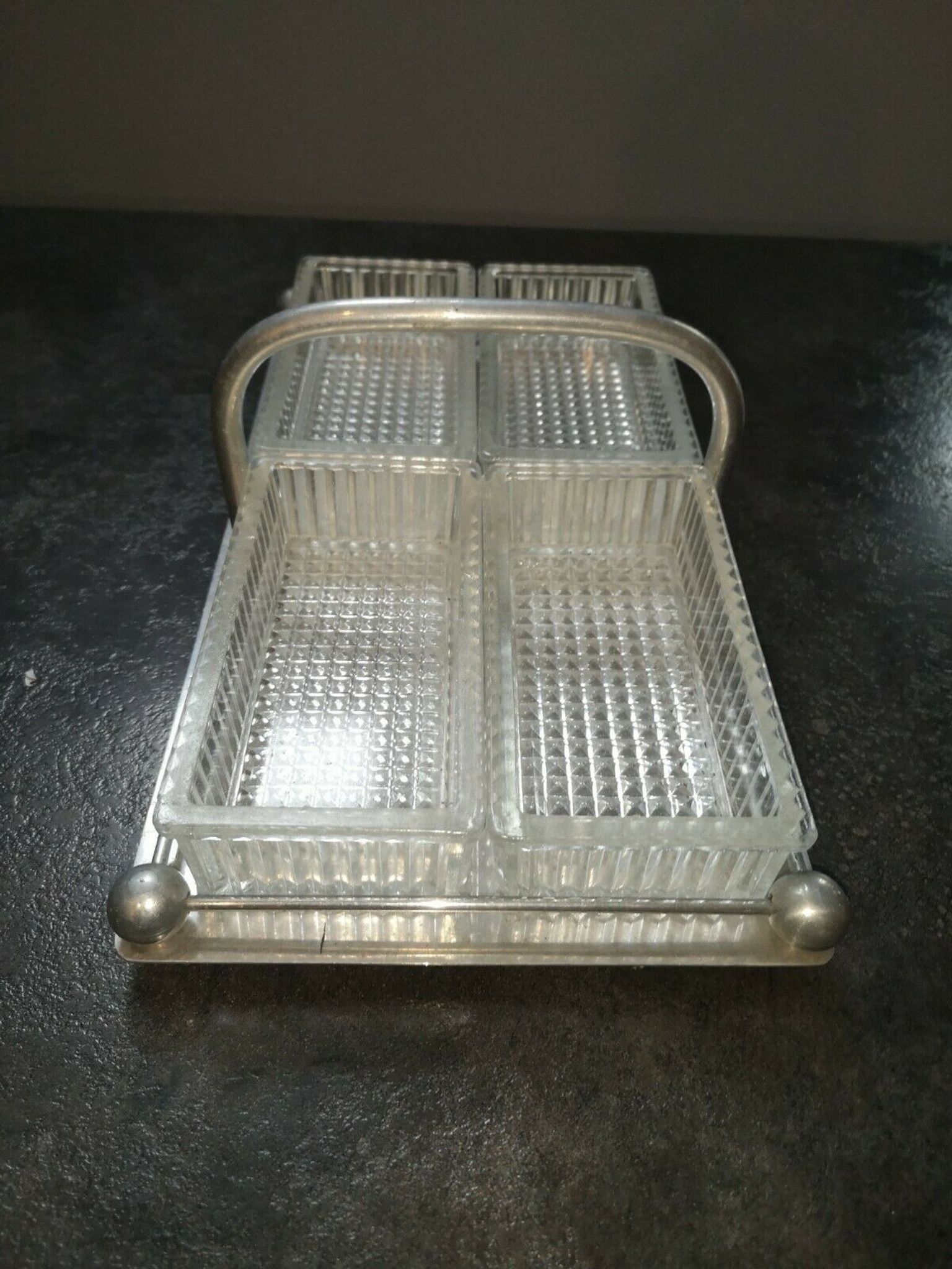 Plateau Aperitif Or Servant Art Deco 1930s beautiful modernist state/mind/alu glass