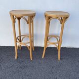 Curved wooden bar stool