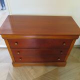 3-drawer chest of drawers with ogee - Louis Philippe style - 80s
