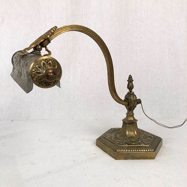 Articulated desk lamp, bronze and brass circa 1900