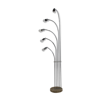 Lampadaire , italie 1970s chrome et marble