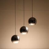 Set of 3 original Louis Poulsen / Verner Panton “Topan” pendant lamps / mid-century Danish modern design / 1960s / 1970s