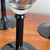 6 art deco glasses fine feet