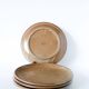 Set of 4 large flat plates in stoneware, Brenne stoneware, 1970.