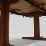 Vintage Danish round extendable dining table solid teak 1960s