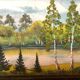 Petit tableau paysage de forêt marbre russe