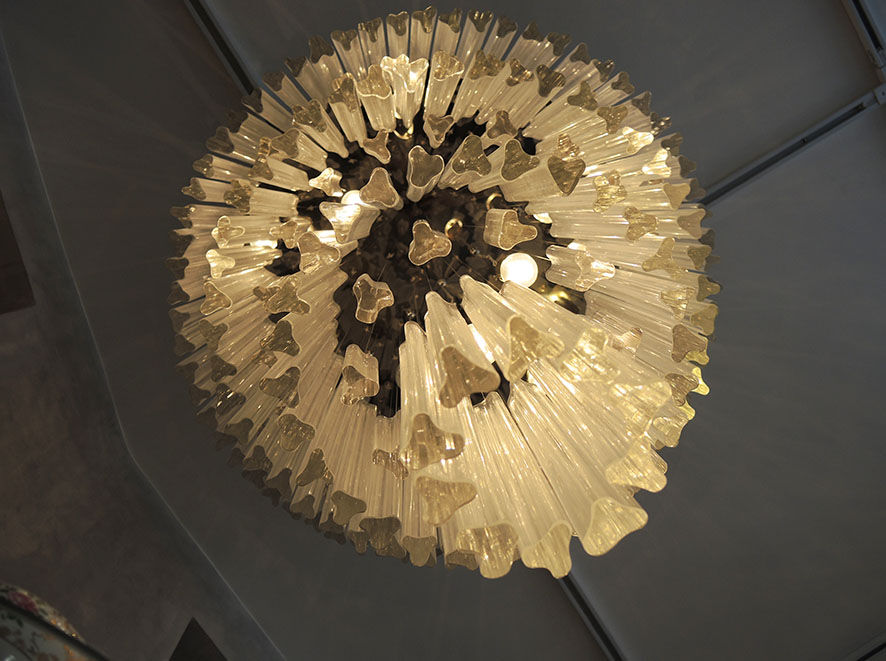 Lamp art deco style metal & crystal