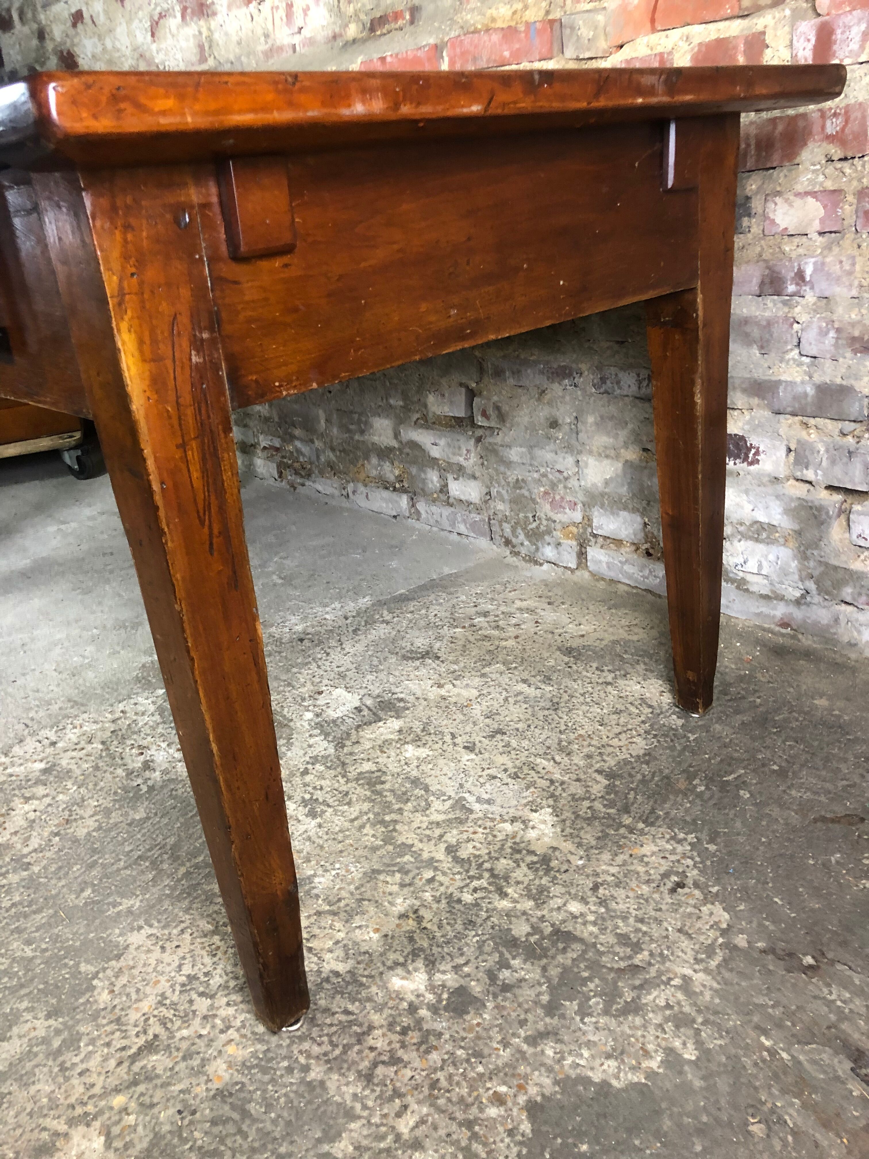 Dark walnut farmhouse table 1900s