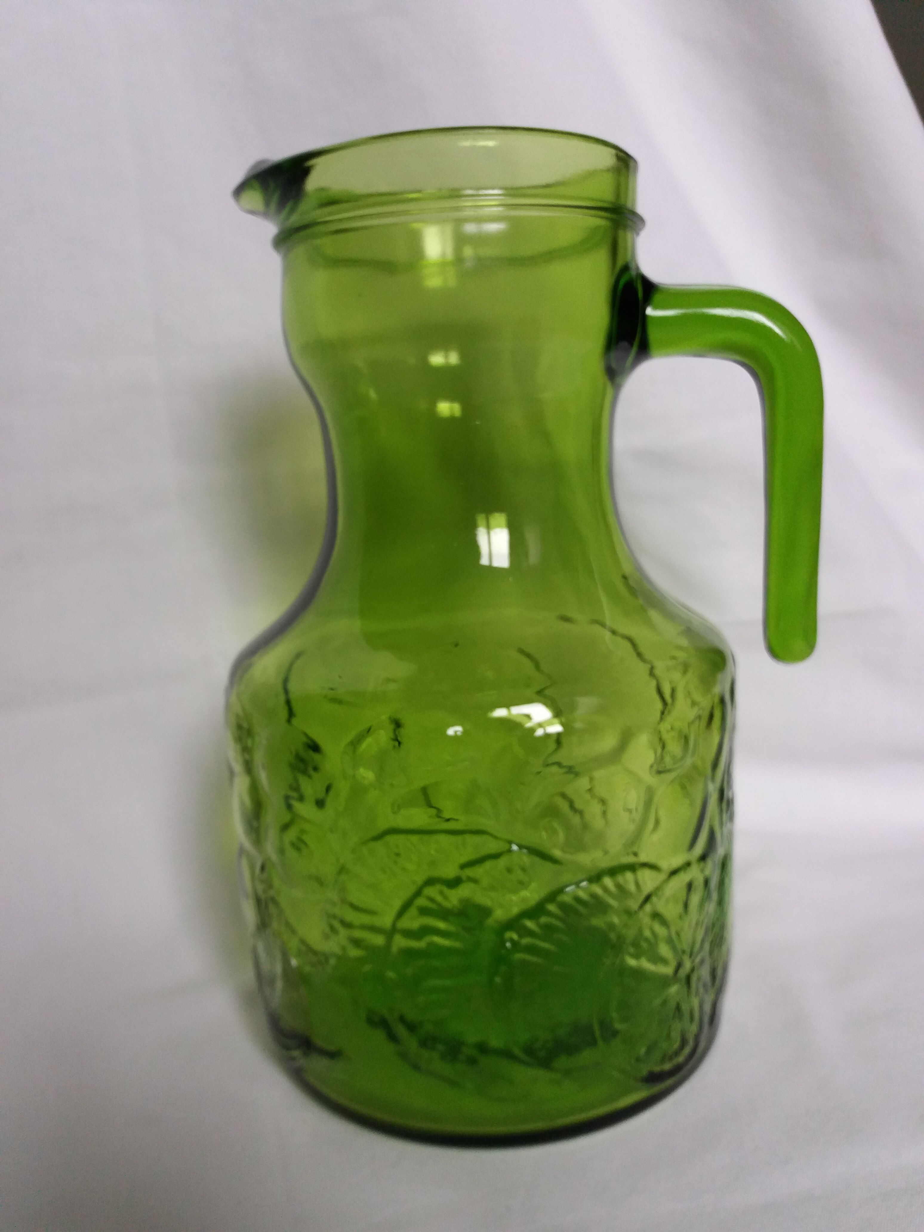 Italian orangeade carafe pitcher in green glass