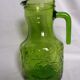 Pichet carafe à orangeade d'Italie en verre vert