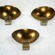 Set of three Italian Deco-style brass wall sconces, Italy 1970s