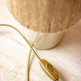 Table lamp mustard pot and jute string lampshade