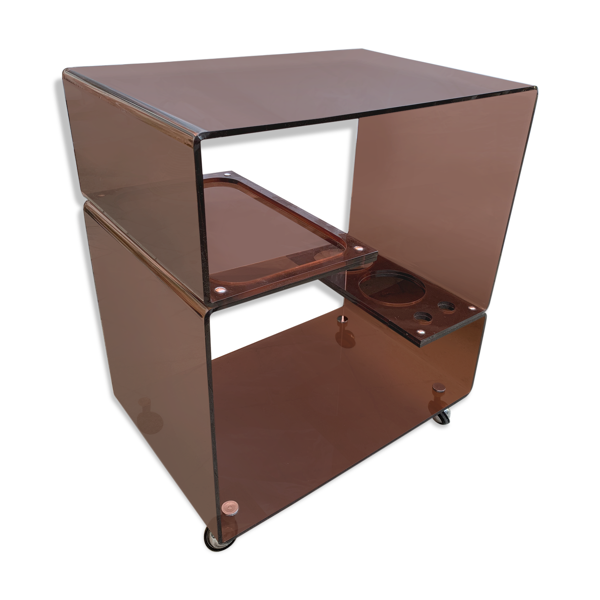 Smoked Plexiglas Rolling Bar 70 Selency Smoked Plexiglas Rolling Bar 70 Selency