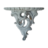 Gray patinated wood wall console