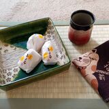 square dish in handcrafted Japanese ceramic.