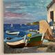 Huile sur toile - village de pecheurs