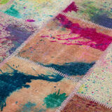 Tapis turc surteint fait à la main 203 cm x 297 cm tapis patchwork multicolore