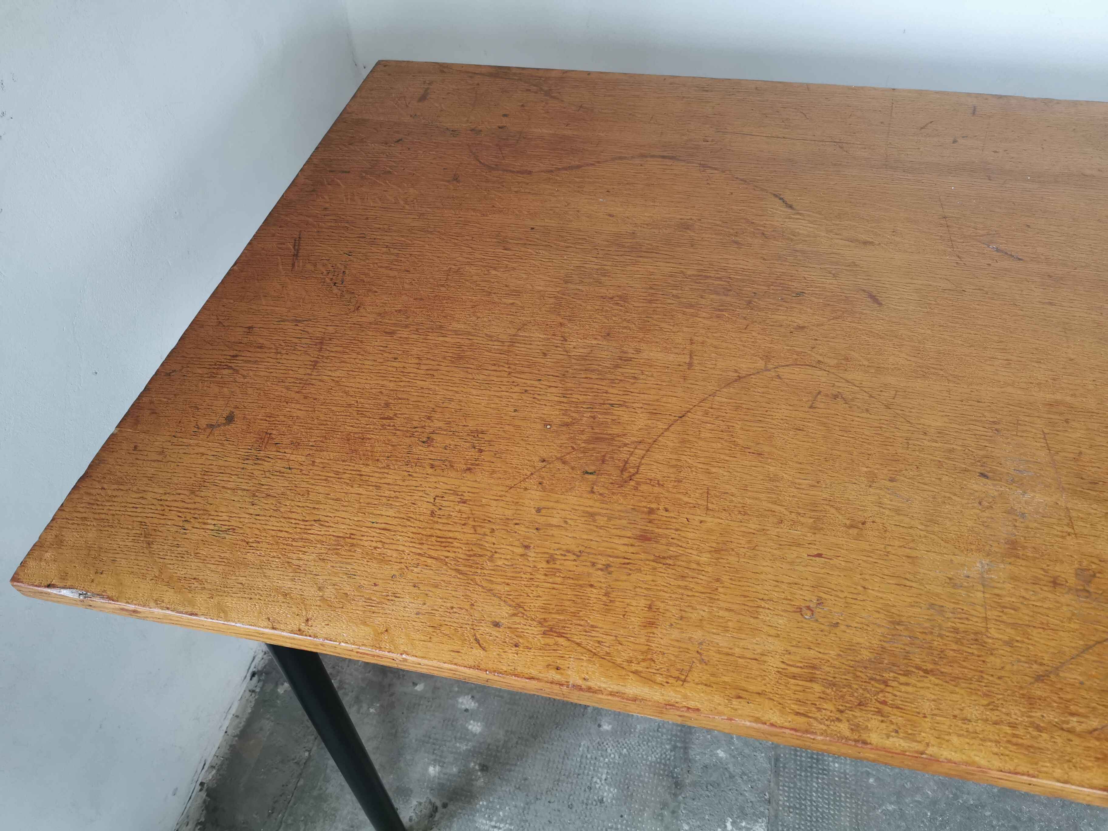 Refectory table Mullca metal and wood 1960