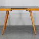 1960s Beech Coffee Table with Glass Top , Czechoslovakia