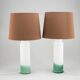 a pair of glass table lamps by Luxus, Vittsjö Sweden 1970 Marked