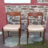 Pair of Danish chairs from the 1970s, Moller type.