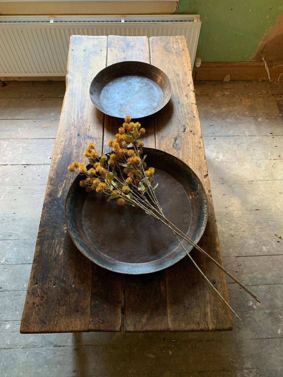 19th Century Continental Primitive Vernacular Kitchen Prep Table with Drawe