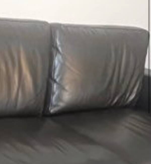 Black leather sofa