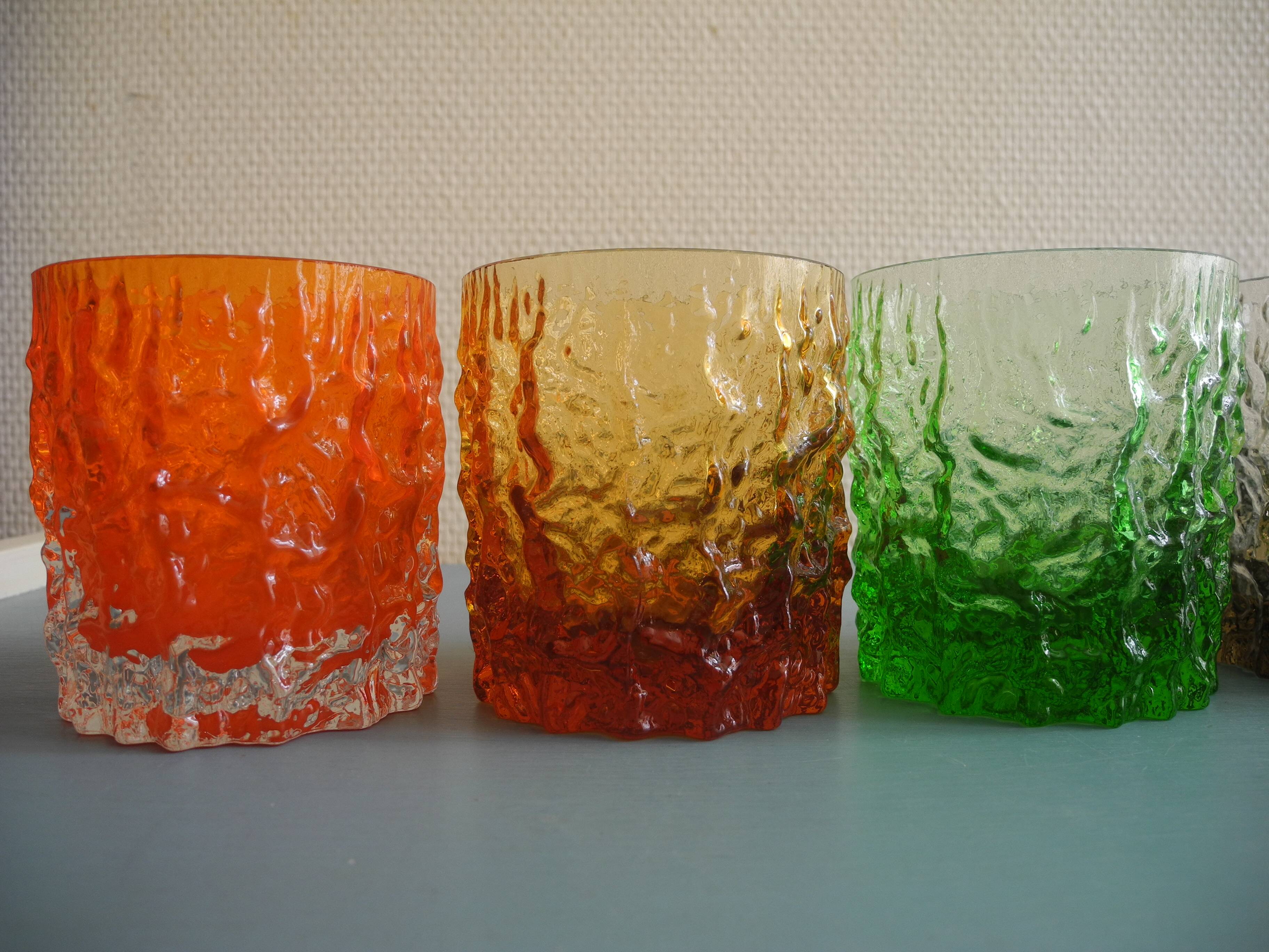 6 vintage whisky glasses Geoffrey Baxter Whitefriars