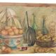 Peinture à l'huile Roberto Pucci années 50 peinture sur 2 faces paysage nature morte