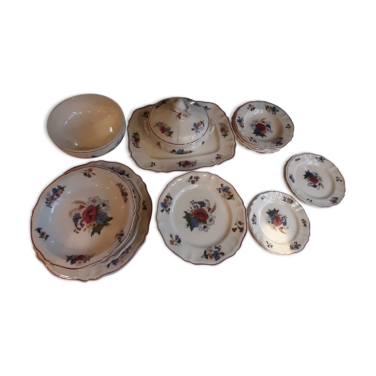 Lot of tableware Sarreguemines Areste