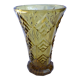 Vase verre moulé ambré