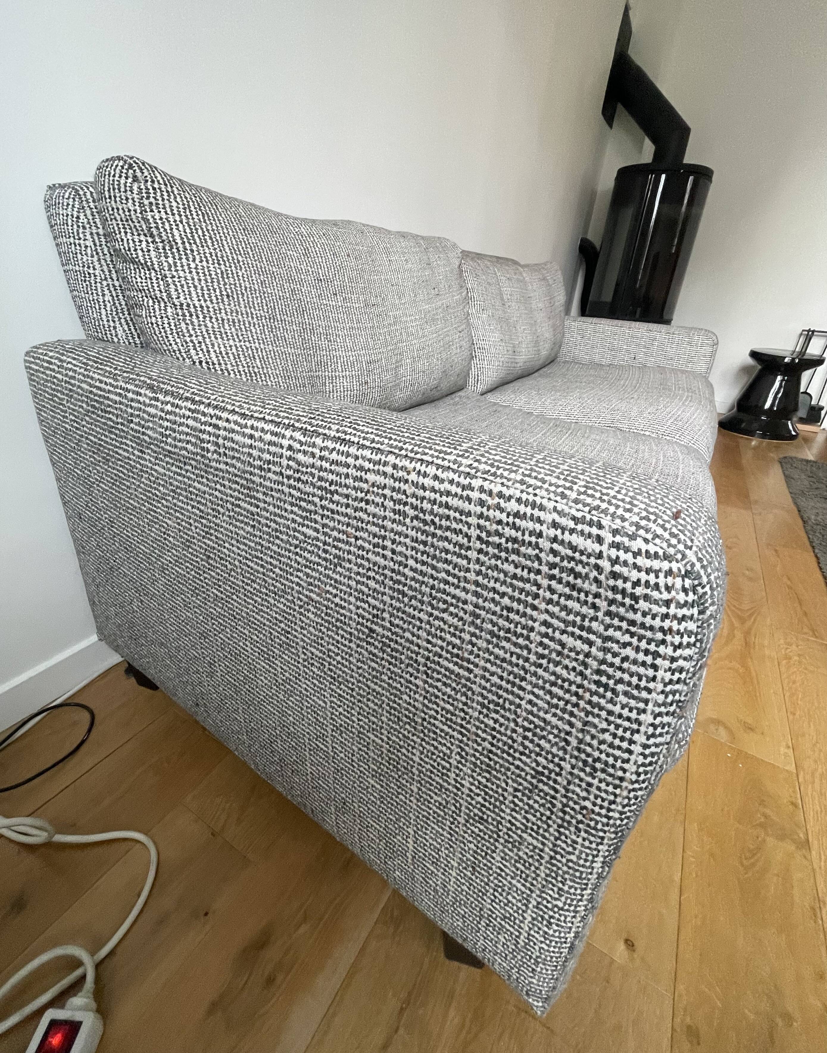 Chester habitat 3-seater sofa - in Italian fabric - mixed grey - black legs