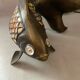 Lampe poisson vintage en laiton et verre