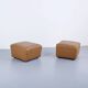 Paire de repose pieds/poufs cuir marron ds-47 de sede éditeur années 70'