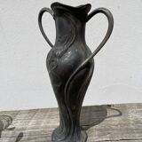 Art nouveau pewter vase 1900 signed