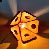 Scandinavian wooden flower lamp 1970