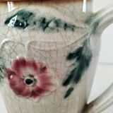 Moulded slip pitcher - late 19th century - Floral decoration in relief