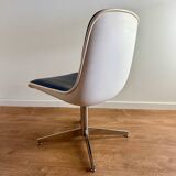 Strafor office chair in imitation leather, resin and chrome metal, 1970s