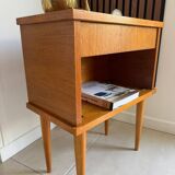Vintage light wood bedside table