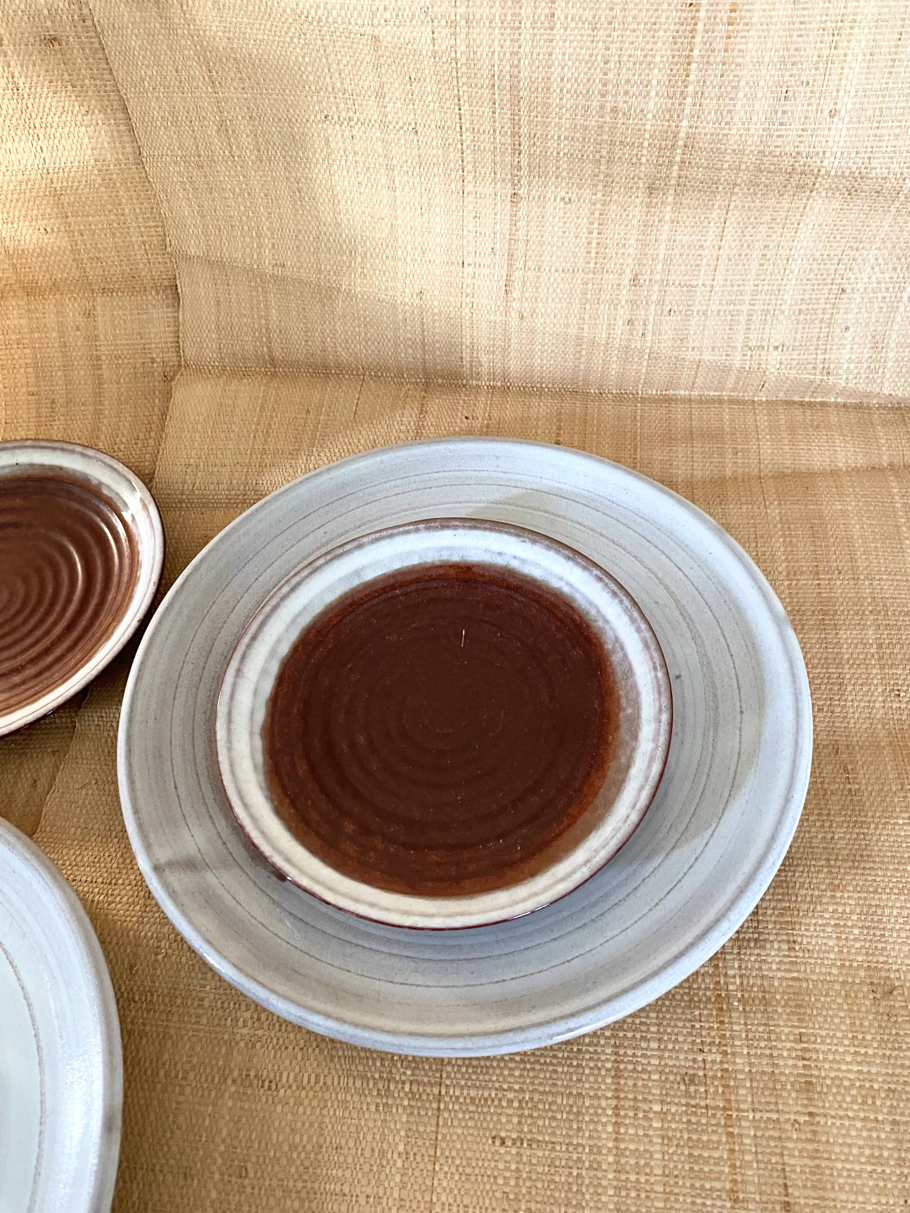 6 glazed stoneware plates, Denmark