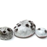 Set of 3 stoneware flowers by Jeanne and Norbert Pierlot