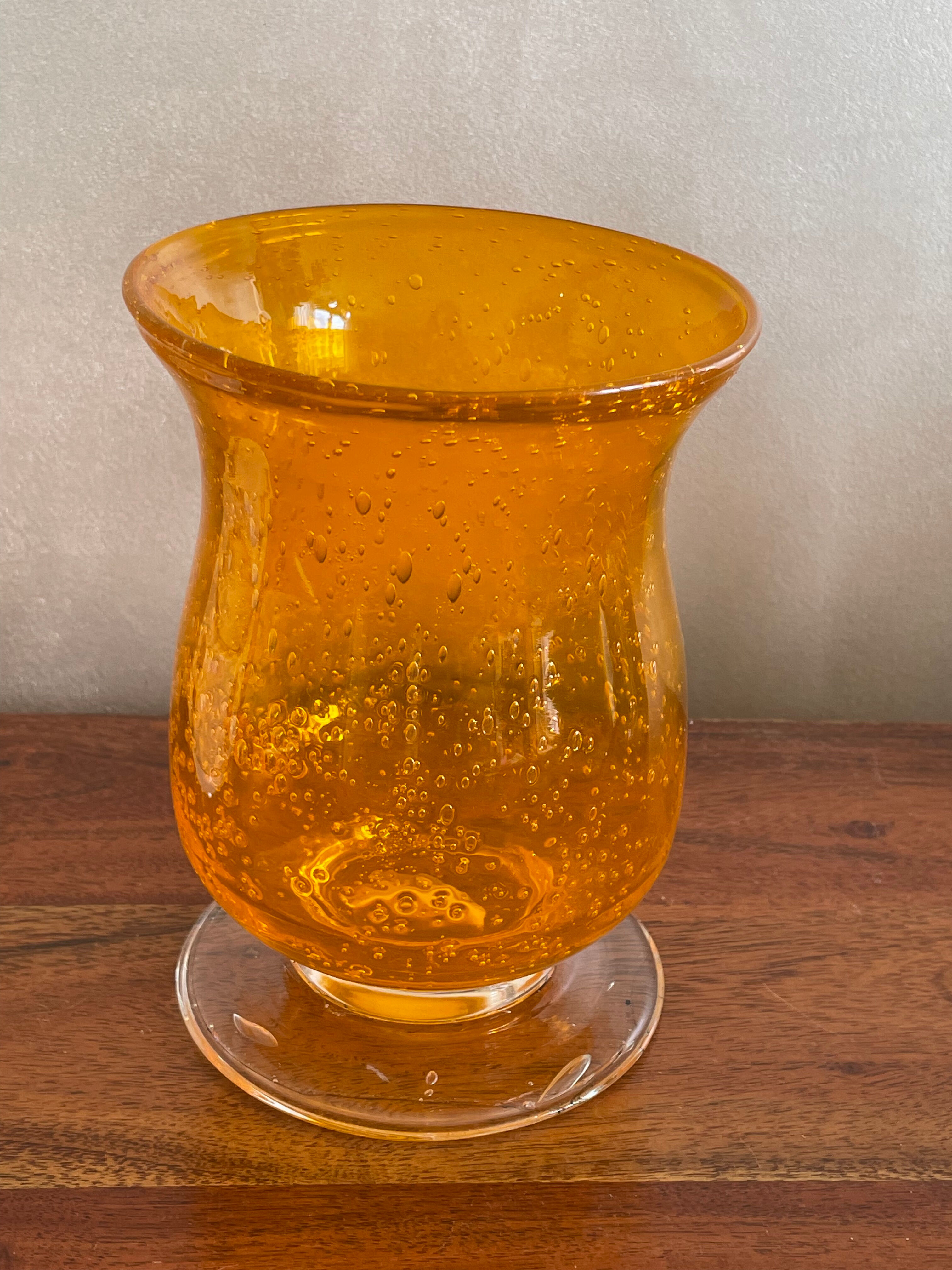 Orange Biot glass photophore