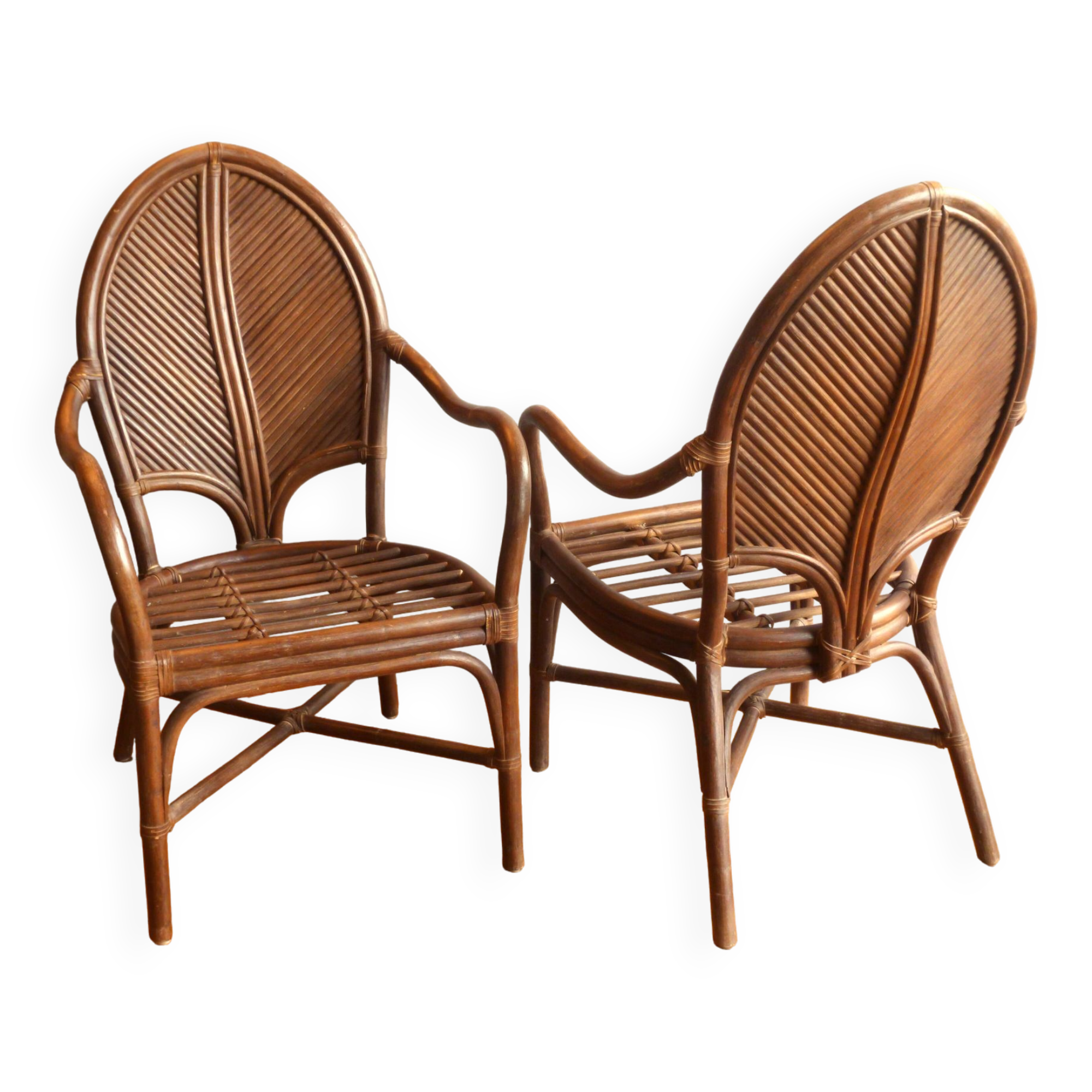 Pair of armchairs attributed to Vivai del Sud, Italy 70s/80s