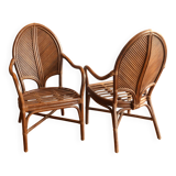 Pair of armchairs attributed to Vivai del Sud, Italy 70s/80s