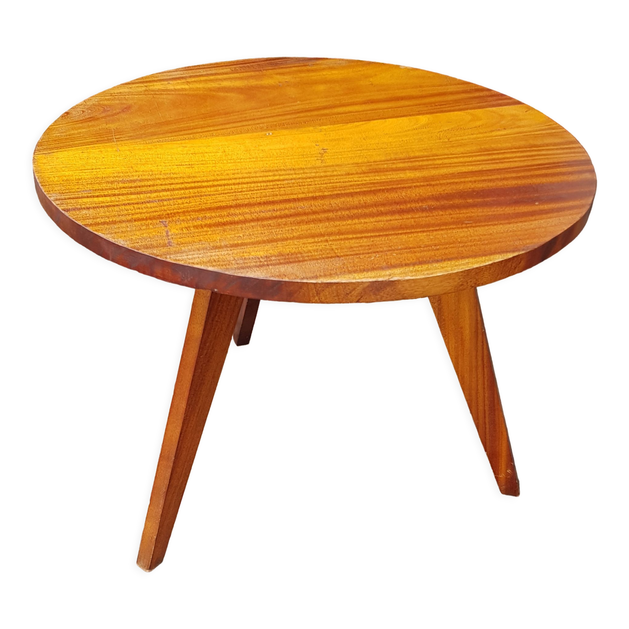 Round wooden coffee table